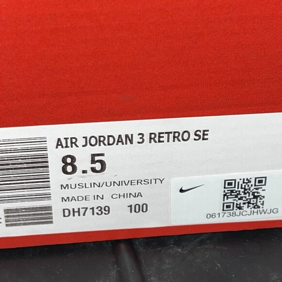 NEW Nike Air Jordan Retro 3 “Muslin” DH7139 100 Men Size 8.5 - Picture 7 of 7